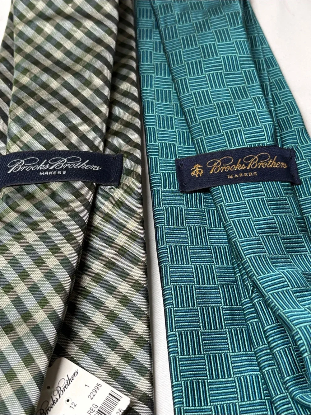 Brooks Brothers Makers Lot of 2 Green Silk Ties